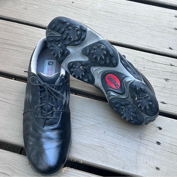 FootJoy Summer Series Black Grey Leather Golf Shoes 98846 | Ladies Size 8.5 - Picture 12 of 13